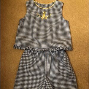 Rags Land Boutique “A” Monogrammed Top/Shorts 5/6